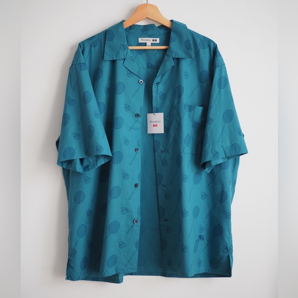 JW Anderson casual open collar Uniqlo badminton print shirt - Picture 6 of 10
